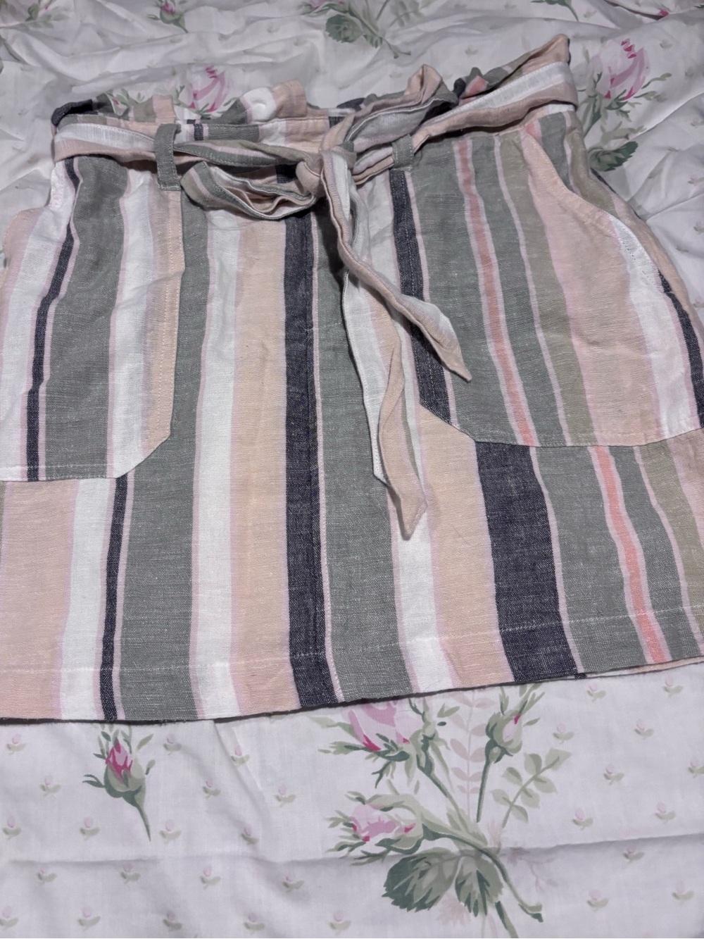 American Eagle Outfitters Striped Mini Skirt in Pink, Green, Cream, Gray